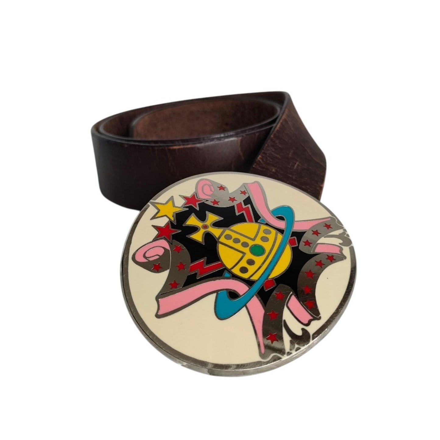 Vivienne Westwood Leather Orb Oval Buckle Belt