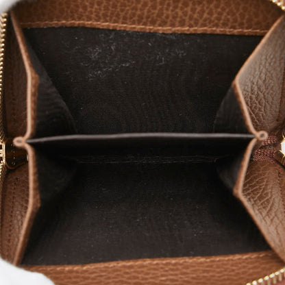 Gucci Gg Canvas Zip-Around Bifold Wallet 346056 Beige Brown Leather