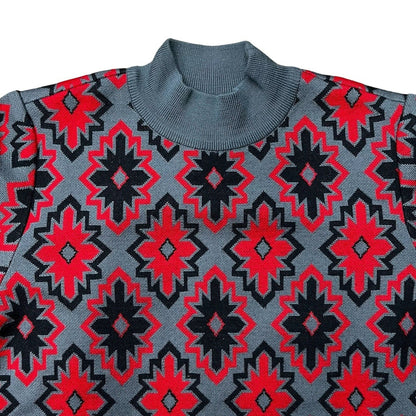 Yves Saint Laurent Vintage All-Over Print Wool Knit Skirt Set