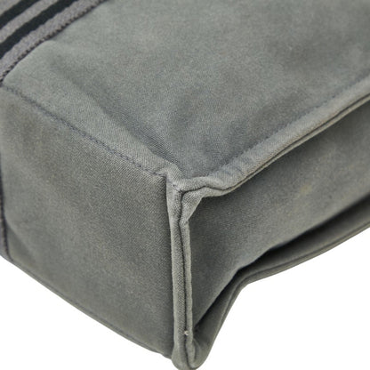 Hermes Foule Tote Mm Handbag Bag Gray Black Canvas