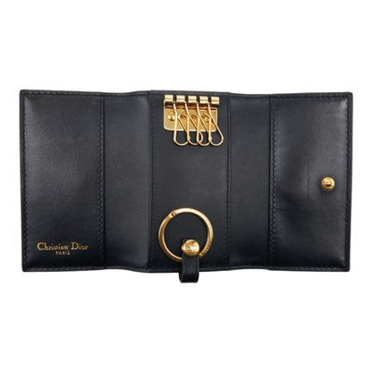 Christian Dior Dior Oblique 4-Ring Key Case In Beige