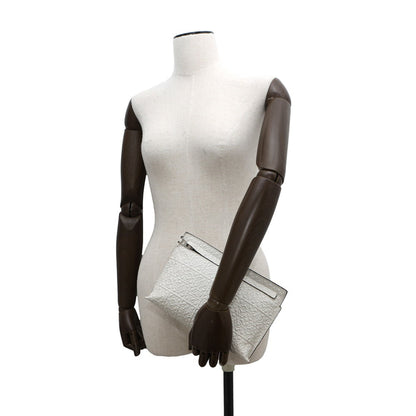 Loewe Clutch Bag Anagram Repeat T Pouch Leather 107.55.K36 White