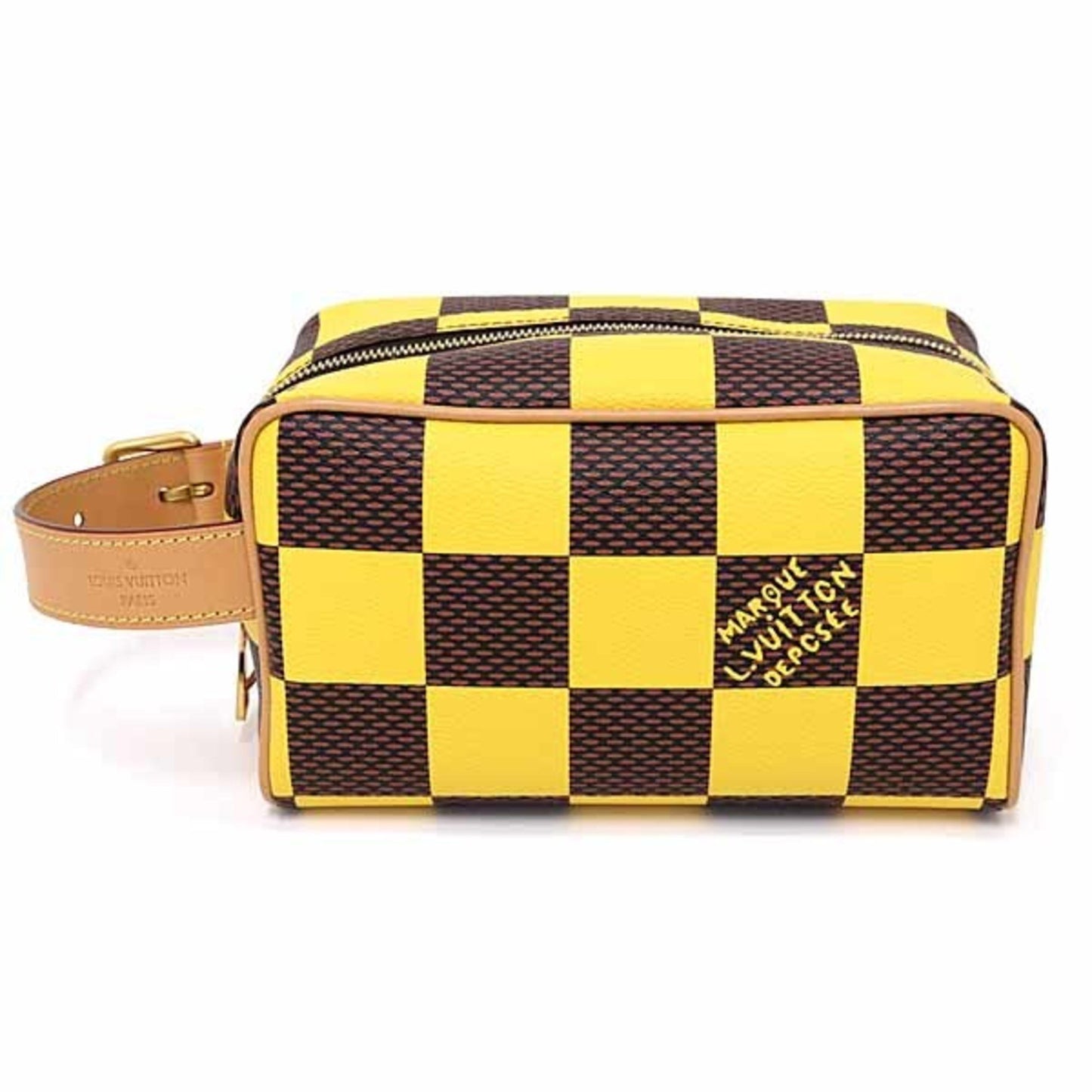Louis Vuitton Locker Dopp Kit Damier Pop Handbag N40567 Yellow Brown