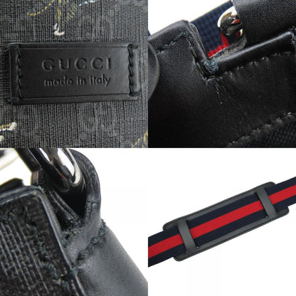 Gucci Shoulder Bag 474137 Gg Supreme Canvas Black Grey Tiger