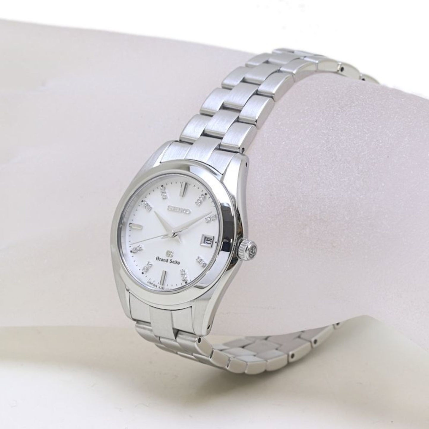 Seiko Grand Seiko Stgf073 4J52-0Ab0 White Shell Diamond Watch