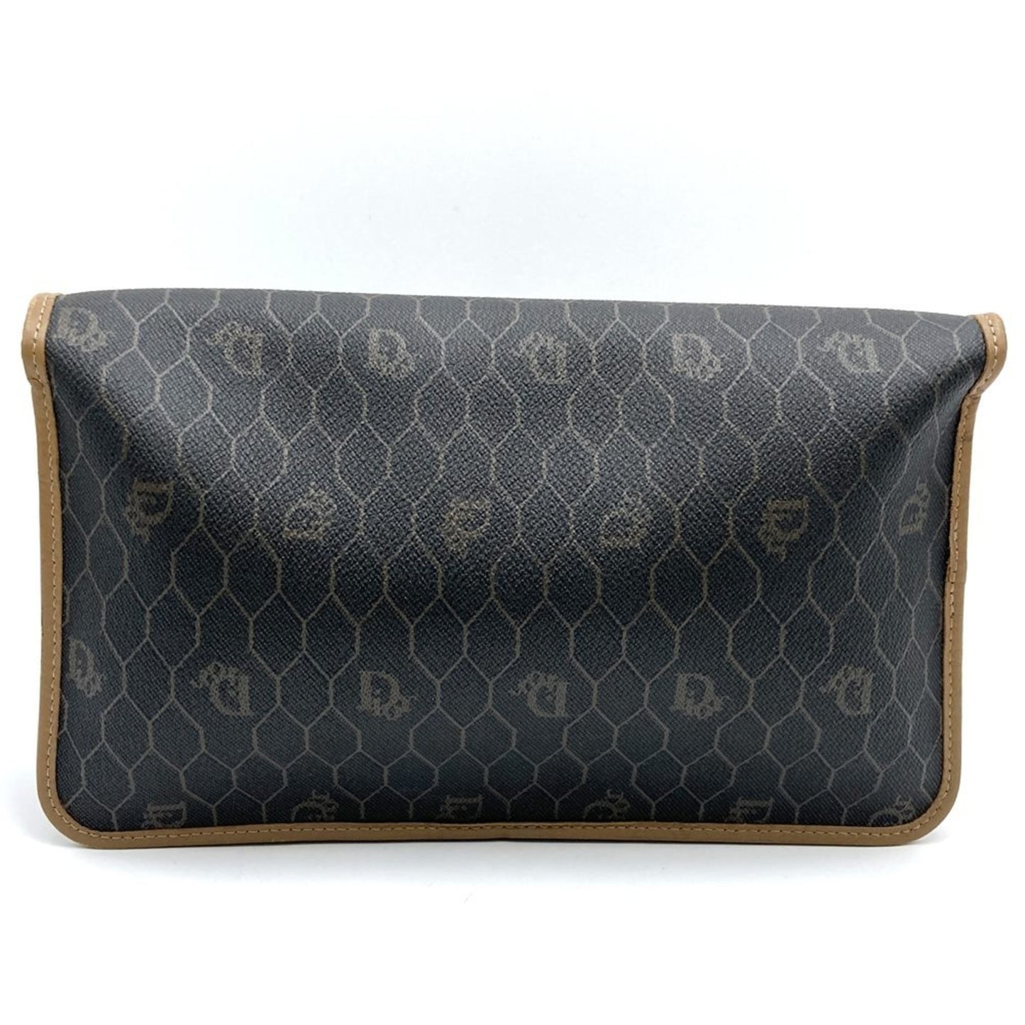 Christian Dior Dior Christian Honeycomb Chain Shoulder Bag Brown Leather