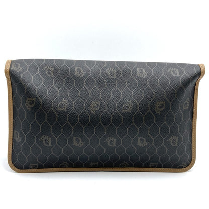Christian Dior Dior Christian Honeycomb Chain Shoulder Bag Brown Leather