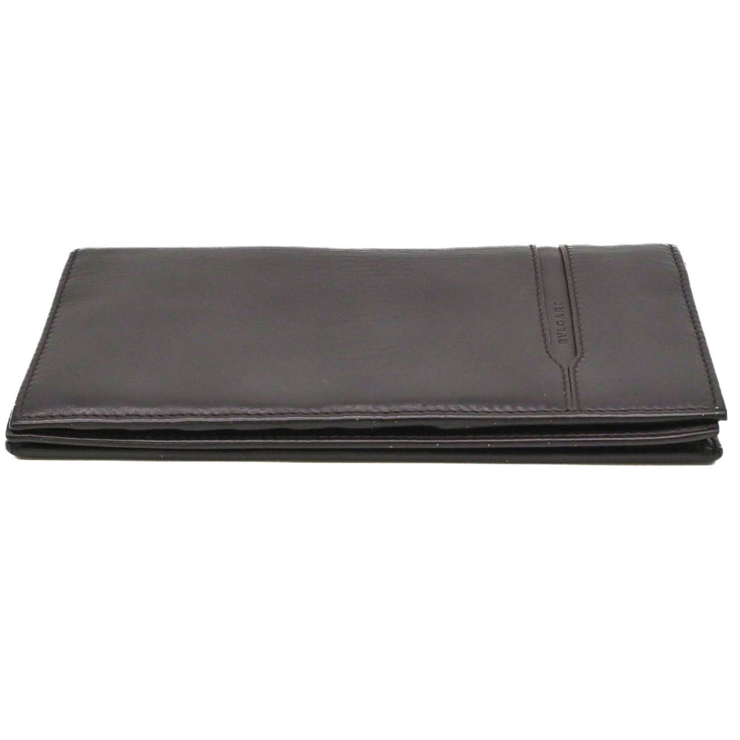 Bvlgari Bulgari Octo Bi-Fold Long Wallet Leather Brown Coin Purse 36966