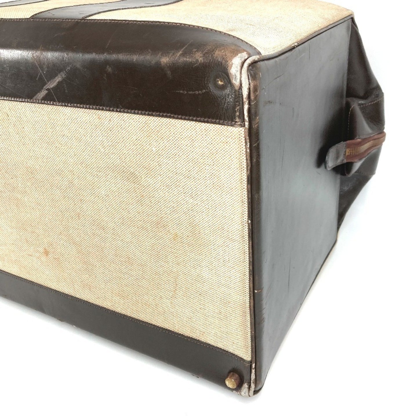 Hermes Travel Bag Boston Leather/Canvas