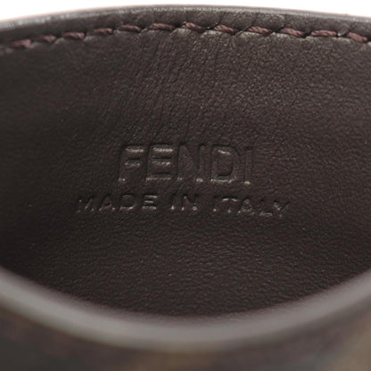 Fendi Ff Business Card Holder/Card Case Leather Coated Canvas