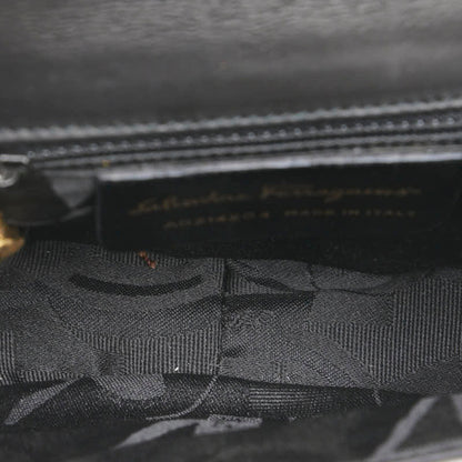 Salvatore Ferragamo Gancini Crossbody Chain Shoulder Bag Aq214204 Black Leather