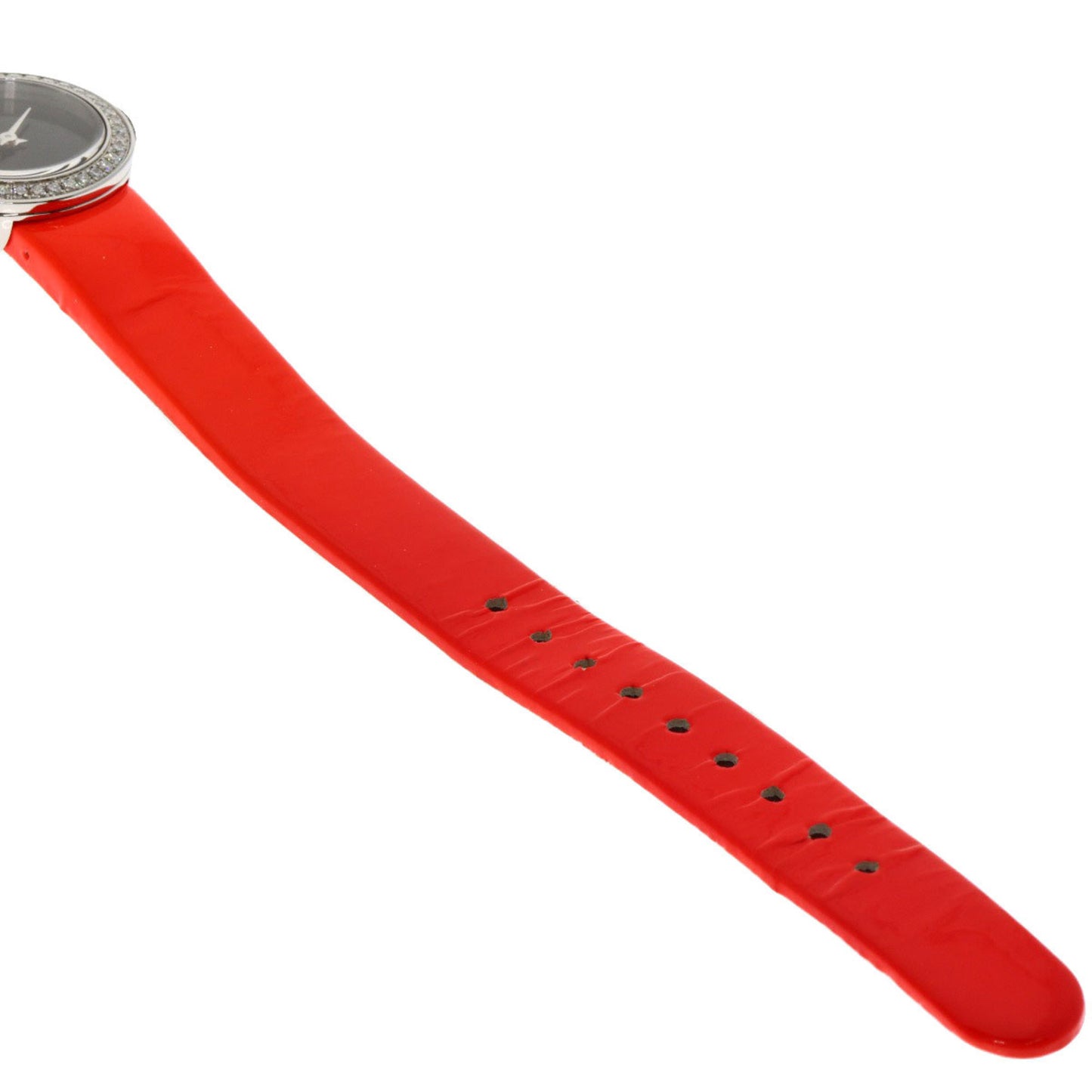 Christian Dior Cd040110 La Mini D Deux Diamond Watch In Stainless Steel/Leather