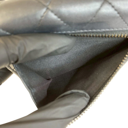 Chanel Matelasse Coco Mark Lambskin Leather Tri-Fold Wallet In Metallic Black 95841