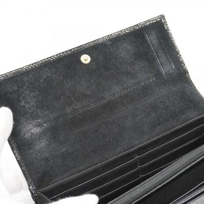 Gucci Micro Guccissima Long Wallet 309760 Enamel Black