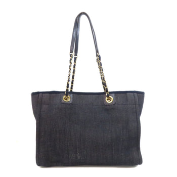 Chanel Deauville Gold Hardware Denim Tote Bag