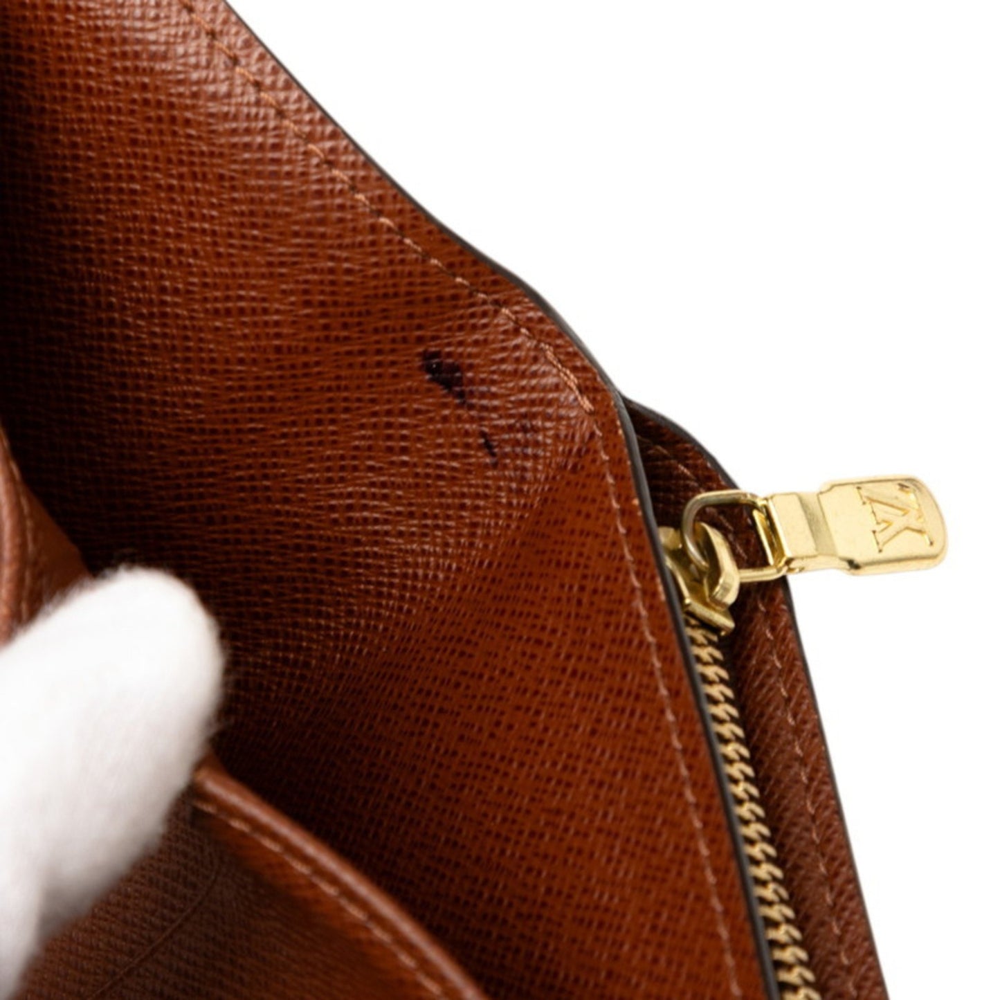 Louis Vuitton Monogram Compact Zip Bifold Wallet M61667 Brown Leather