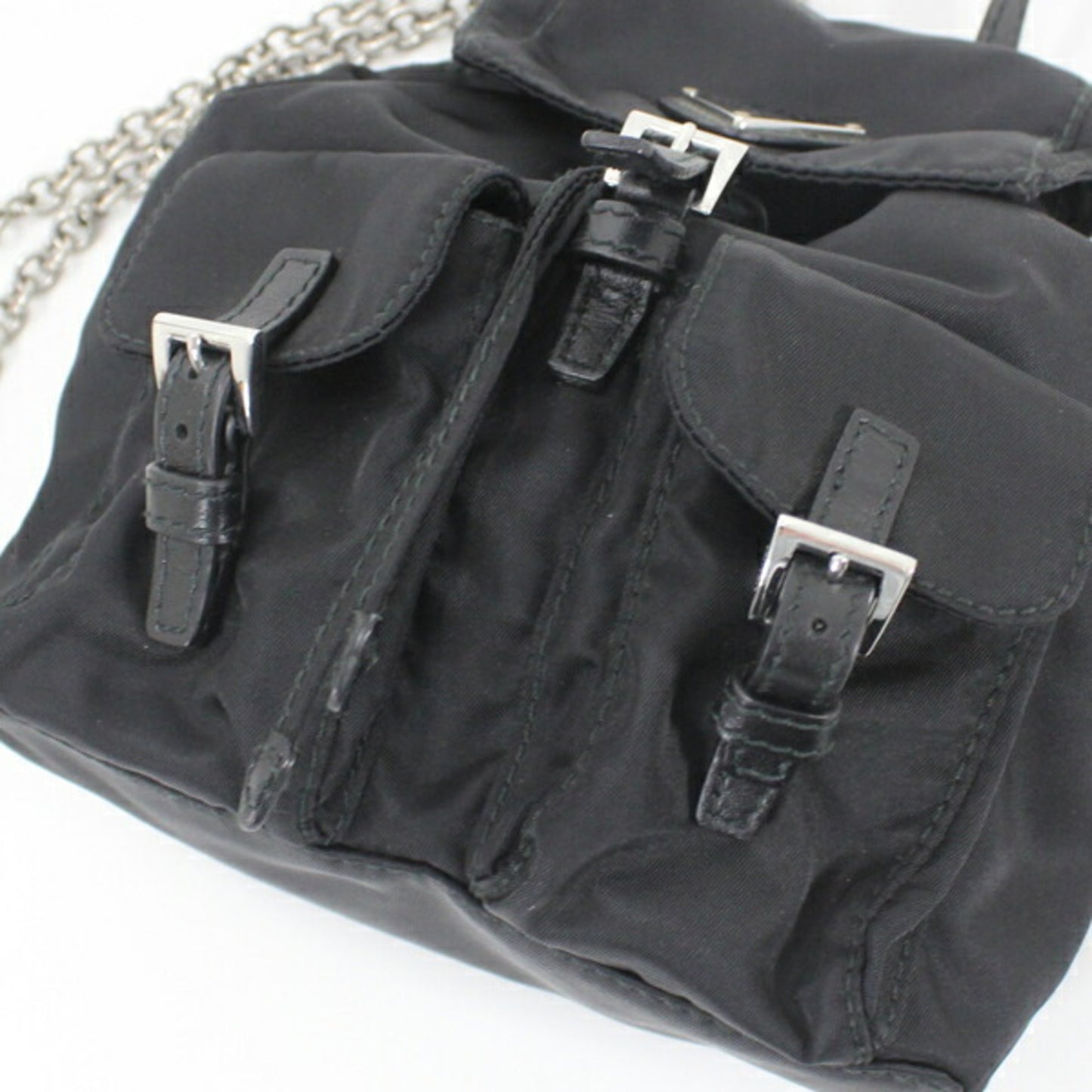 Prada Prada Shoulder Bag Mini Backpack Nylon Black 1Bh029