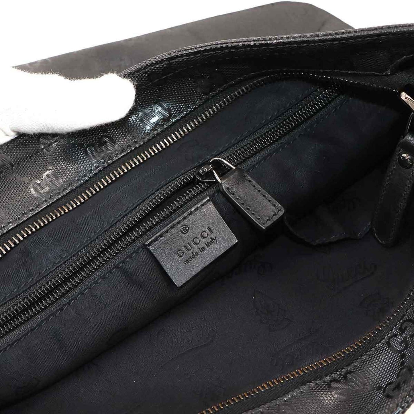 Gucci Gg Imprime Shoulder Bag In Black Pvc