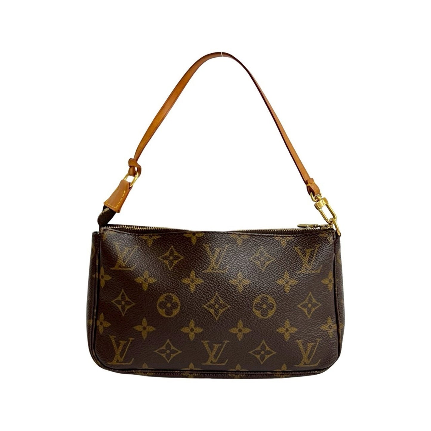 Louis Vuitton Pochette Accessoires Monogram Leather Mini Handbag Pouch Brown 37571