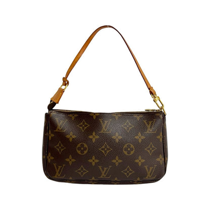 Louis Vuitton Pochette Accessoires Monogram Leather Mini Handbag Pouch Brown 37571