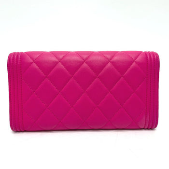 Chanel A80286 Matelasse Zip Around Long Wallet Pink Goldhardware