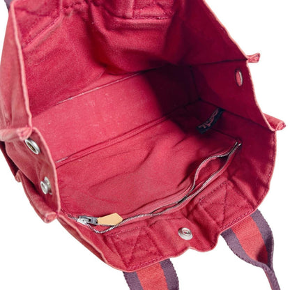 Hermes Herms Foul Tote Pm Canvas Handbag In Red