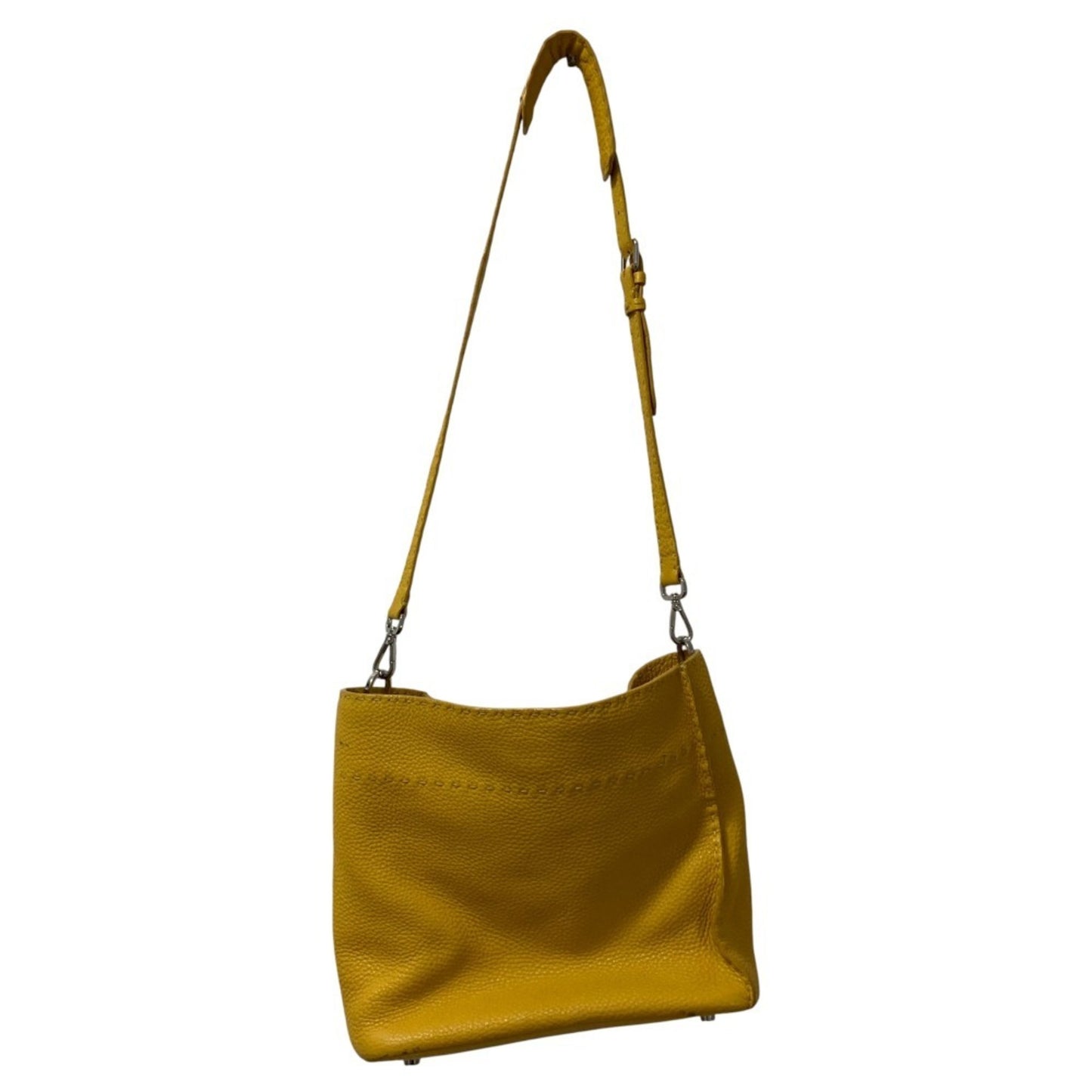 Fendi Selleria Leather 2-Way Shoulder Bag/Handbag 8Bt218 Yellow