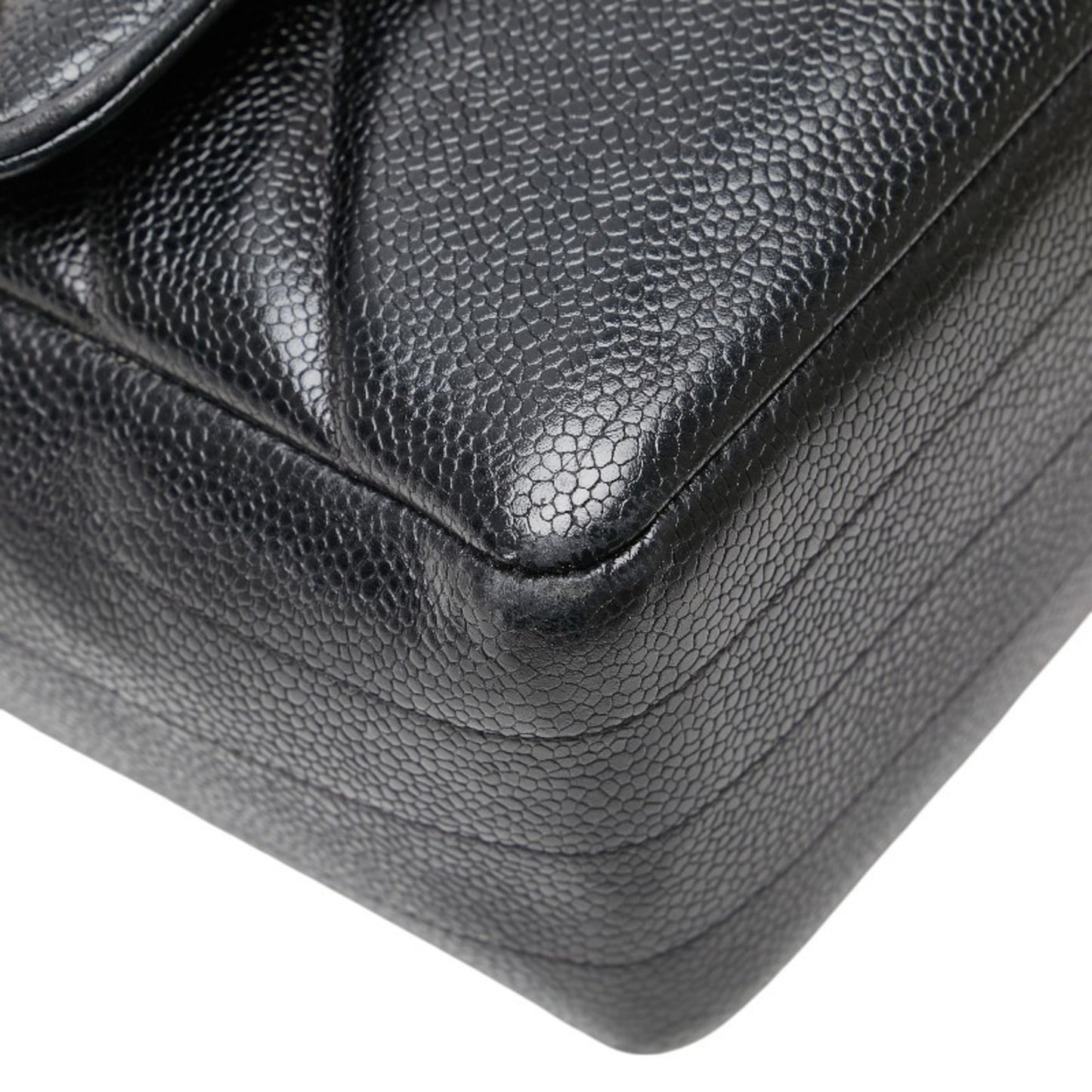 Chanel Coco Mark Bias Stitch Chain Shoulder Bag In Black Caviar Leather