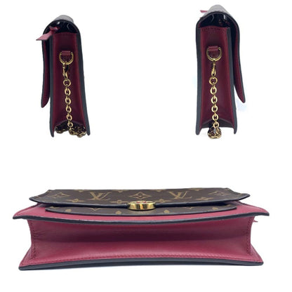 Louis Vuitton Chain Wallet Portefeuille Flor Shoulder Monogram Fuchsia Pochette Clutch Flower