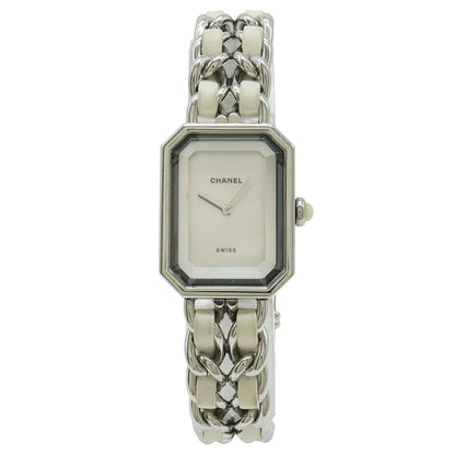 Chanel Premiere White Shell Dial Large Stainless Steel Leather