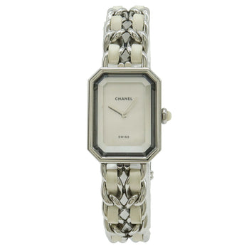 Chanel Premiere White Shell Dial Large Stainless Steel Leather