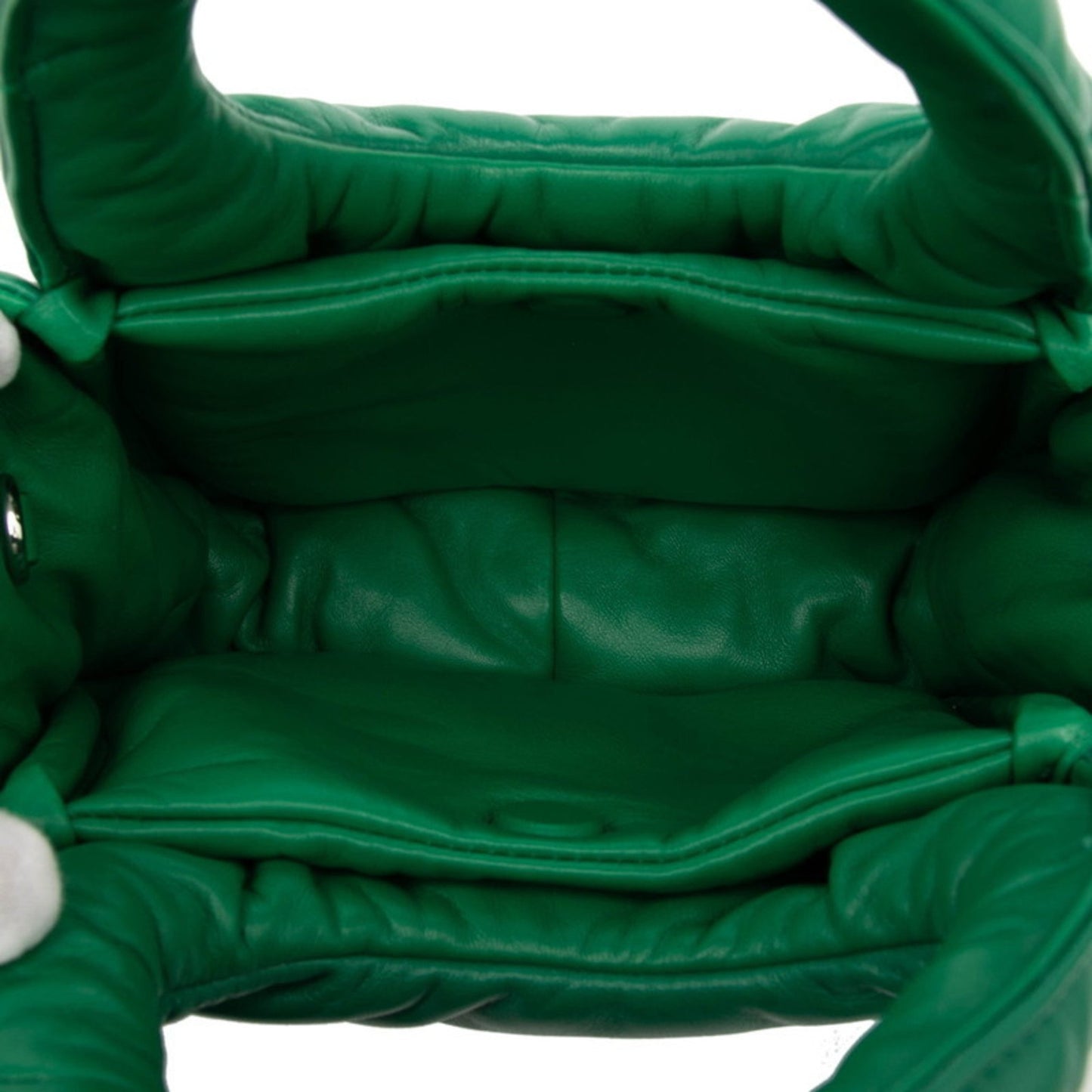 Prada Triangle Logo Plate Mini Handbag/Shoulder Bag 2Way 1Ba359 Green Leather