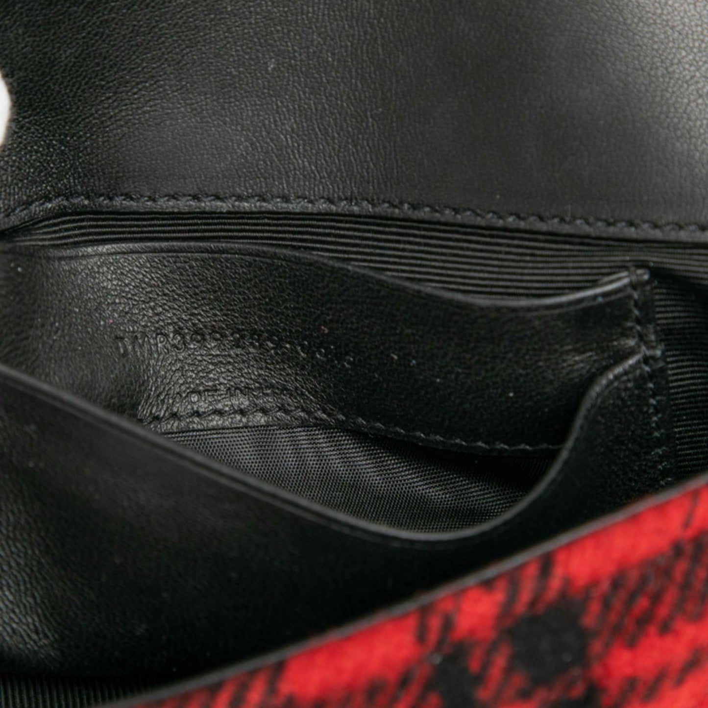 Saint Laurent Baby Chai Chain Shoulder Bag 399289 Red Black Wool Leather