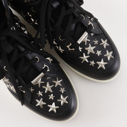 Jimmy Choo Star Studs High-Top Sneakers In Black Leather