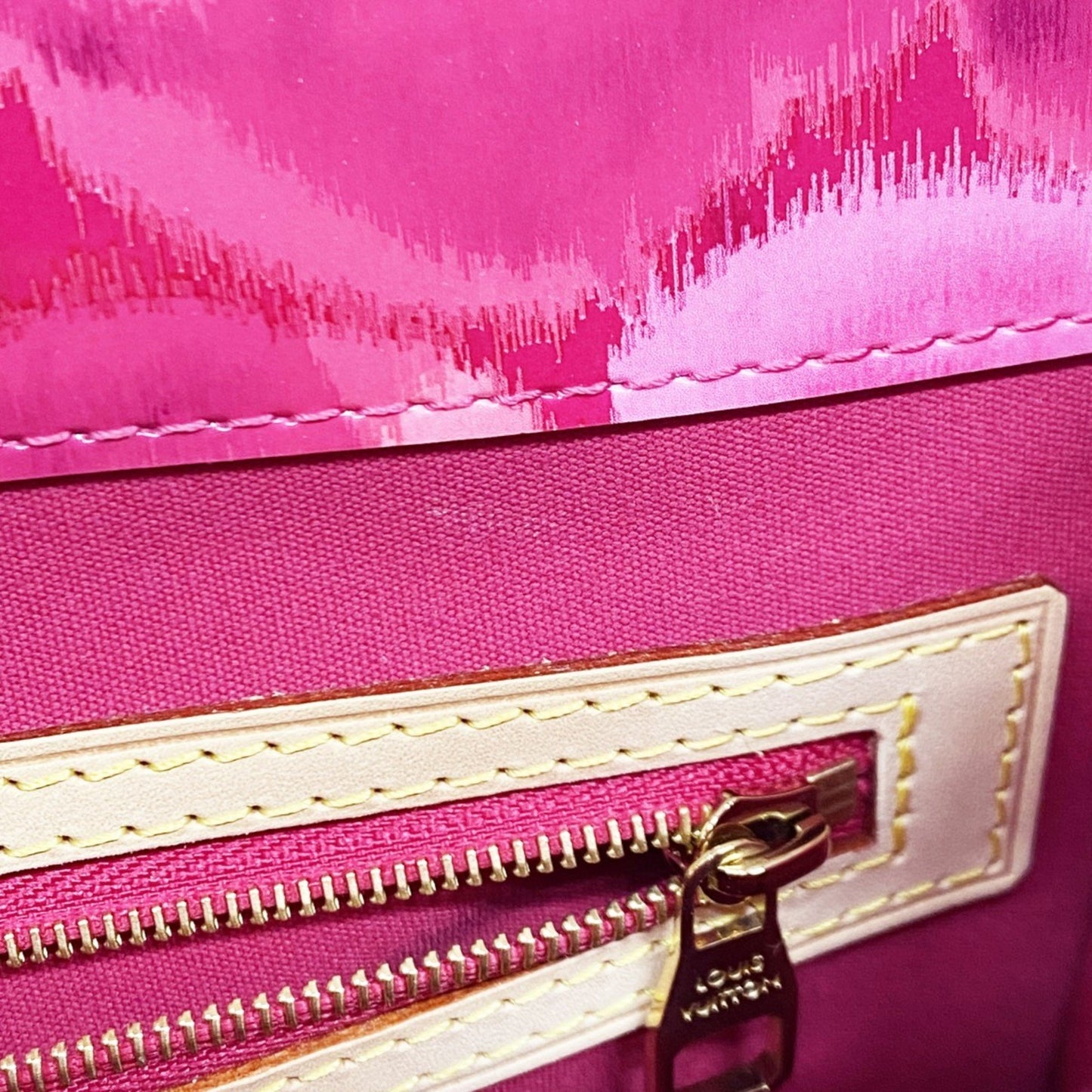 Louis Vuitton Vernis Ikat Flower Catalina Bb Handbag M90039 Rose Andian