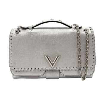 Louis Vuitton Handbag Shoulder Bag Valley Chain Leather Silver