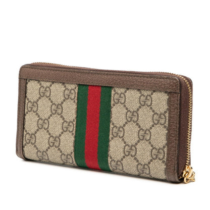 Gucci Gg Supreme Offdia Long Wallet With Round Zipper