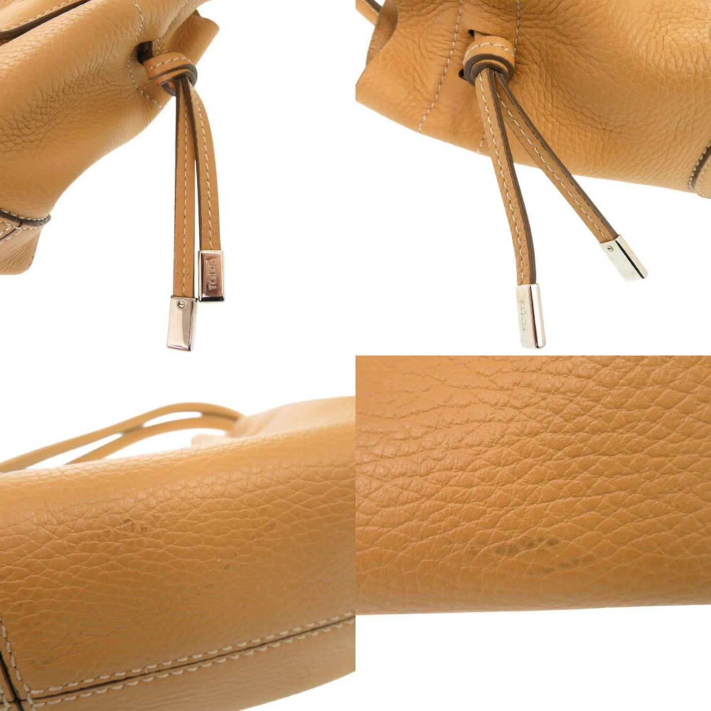 Tod'S Leather Yellow Beige Handbag 0438Tod'S