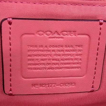 Coach Tote Bag C8293 Pink X Red Canvas Leather