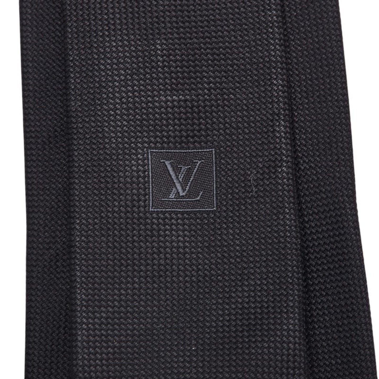 Louis Vuitton Monogram Tie Mr0232 Black Silk