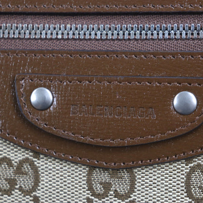 Gucci Balenciaga The Hacker Project Neoclassic Canvas And Leather Gg Print Round Zip Wallet