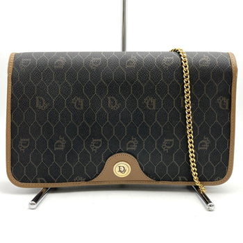 Christian Dior Dior Christian Honeycomb Chain Shoulder Bag Brown Leather