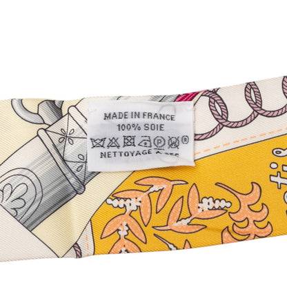 Hermes Herms Twilly Cliquetis Scarf/Muffler In White