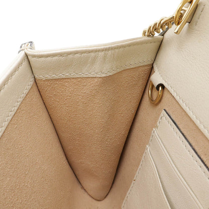 Gucci Raja Web Stripe Tiger Head Chain Shoulder Bag Clutch Leather Ivory 573797