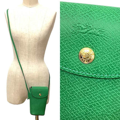 Longchamp 34193 Hyz Shoulder Bag Epuree Smartphone Crossbody Pochette Leather Vert / Vert (129)