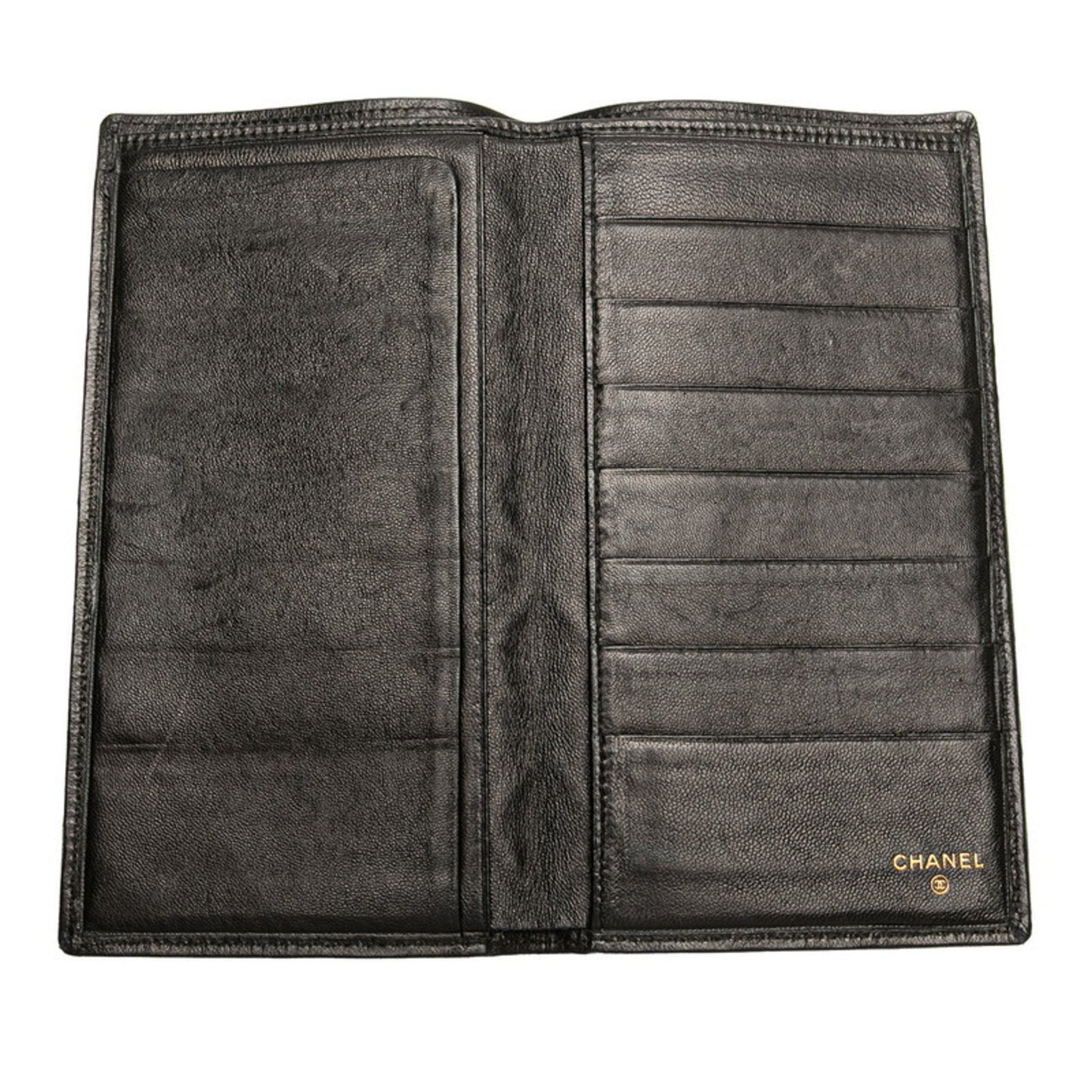 Chanel Bicolore Billfold Long Wallet In Black Lambskin