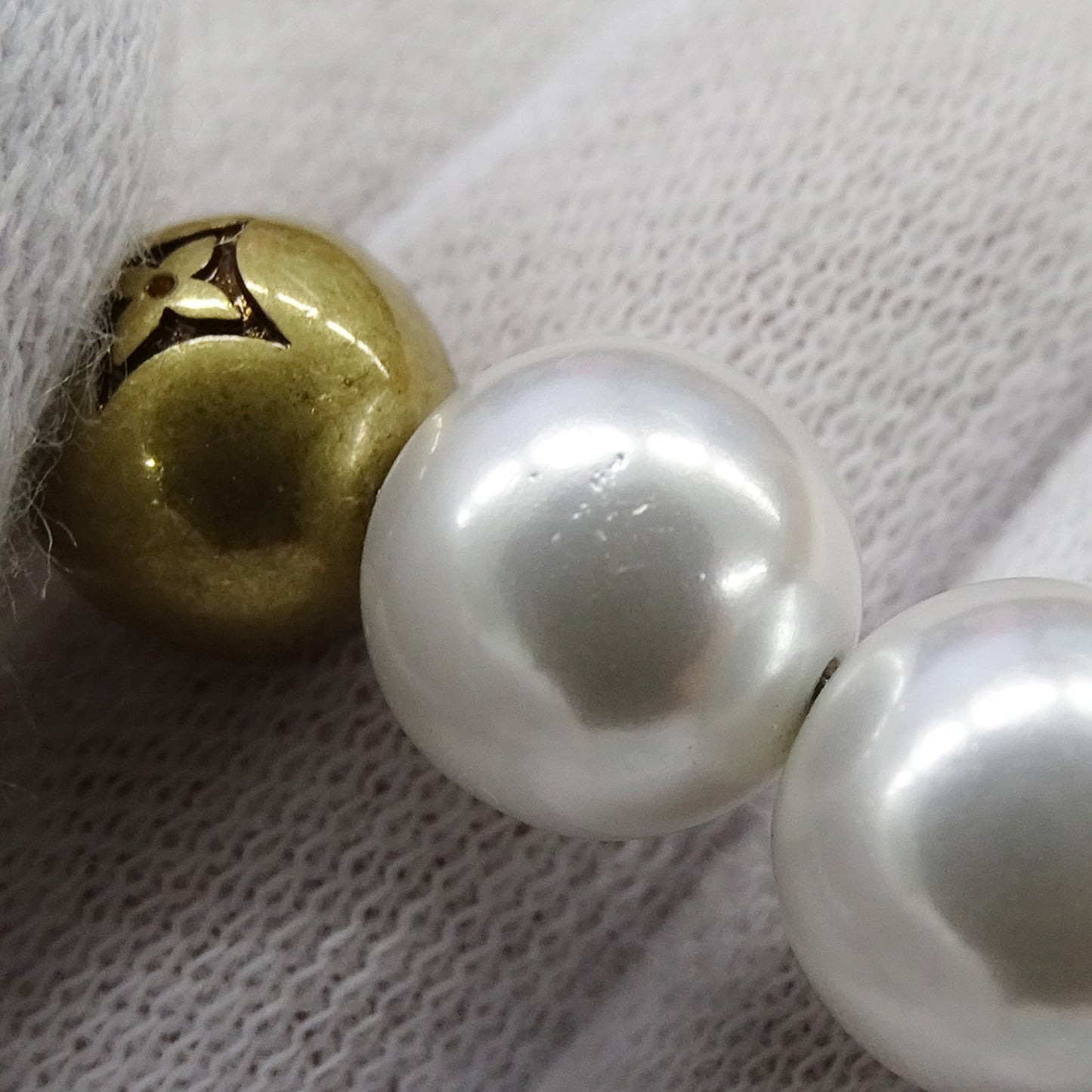 Louis Vuitton Women'S Metal And Glass Pearl Bag Charm Chain/Belt Charm