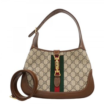 Gucci Gg Supreme Sherry Line New Jackie Handbag 636706 Brown