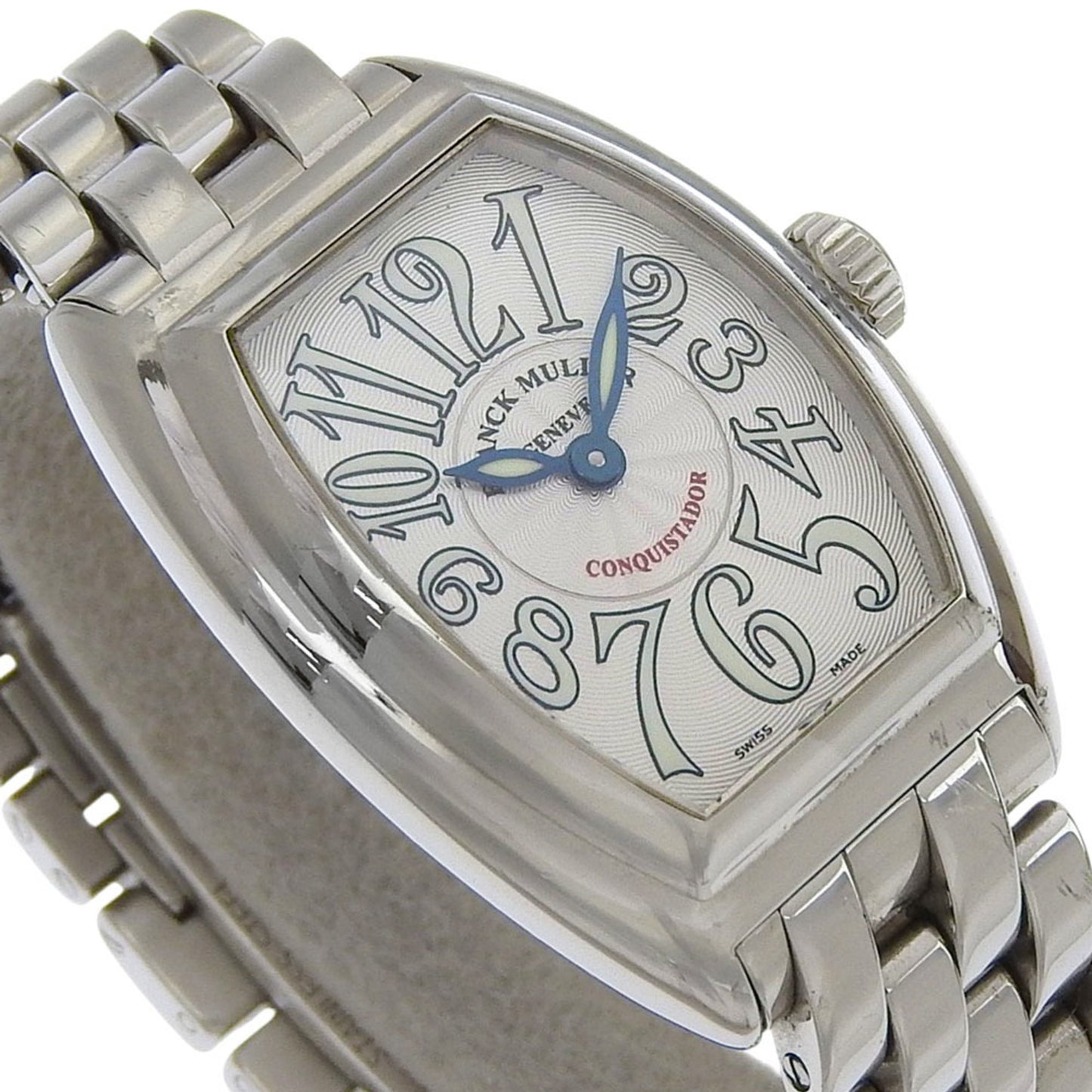 Franck Muller Conquistador Watch 8005L Stainless Steel Quartz Analog Display Silver Dial