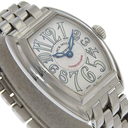 Franck Muller Conquistador Watch 8005L Stainless Steel Quartz Analog Display Silver Dial